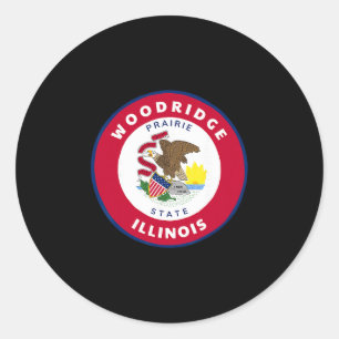 Sticker Rond Woodridge Illinois Il Drapeau Dge Médaillon Souven