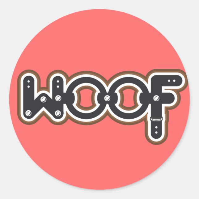 Sticker Rond Woof (Devant)