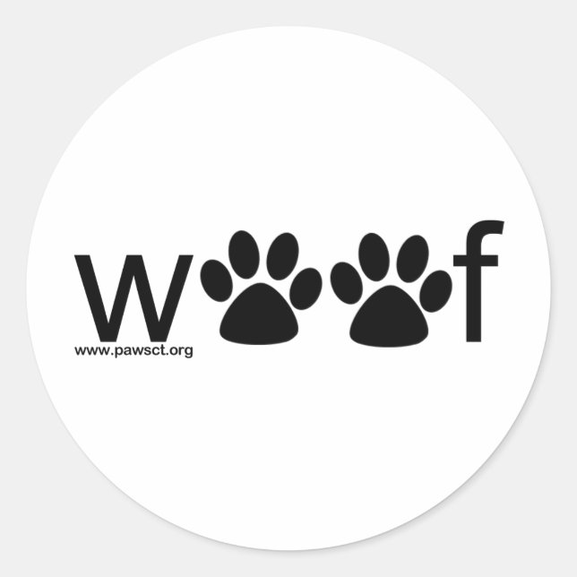 Sticker Rond Woof (Devant)