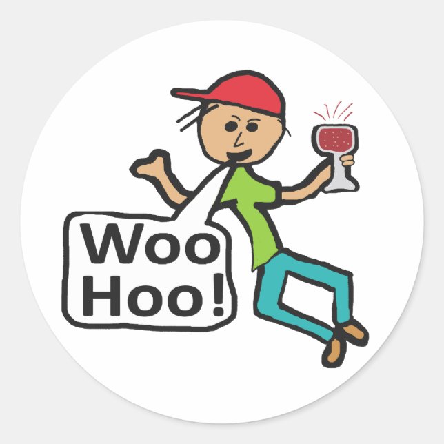 Sticker Rond Woohoo ! (Devant)