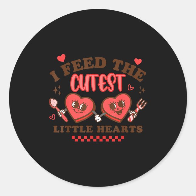 Sticker Rond Work Of Heart School Lunch Lady Cafeteria Worker V (Devant)