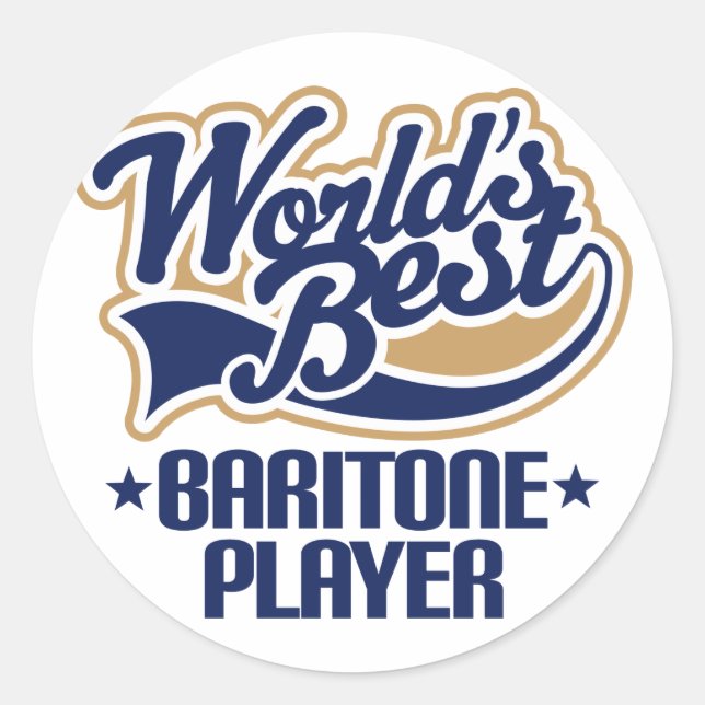 Sticker Rond World Best Baritone Player Cadeau (Devant)