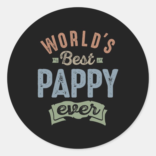 Sticker Rond World Best Pappy (Devant)