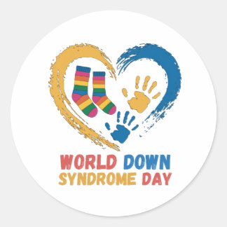 Sticker Rond World Down Syndrome Day Awareness family Support