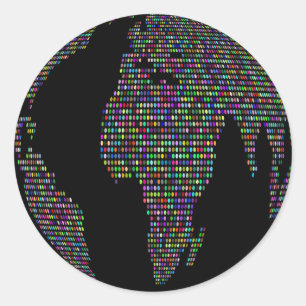 Sticker Rond world earth planet globe