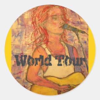 Sticker Rond World Tour fille acoustique