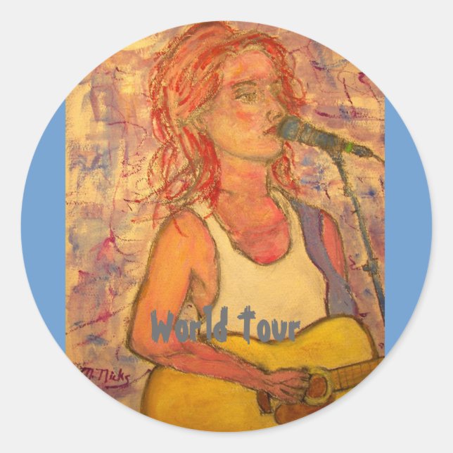 Sticker Rond World Tour fille acoustique (Devant)