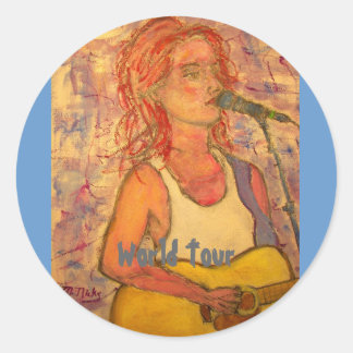 Sticker Rond World Tour fille acoustique