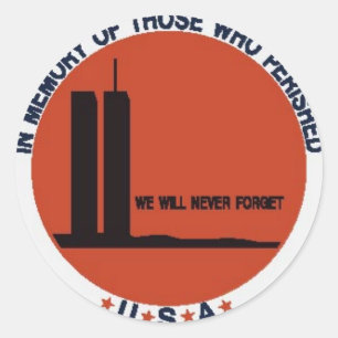 STICKER ROND WORLD TRADE CENTER 9/11