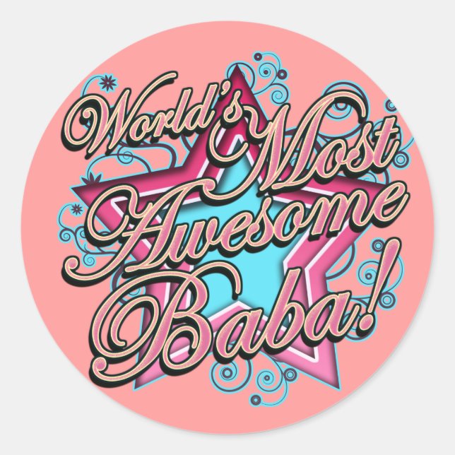 Sticker Rond Worlds Best Baba (Devant)