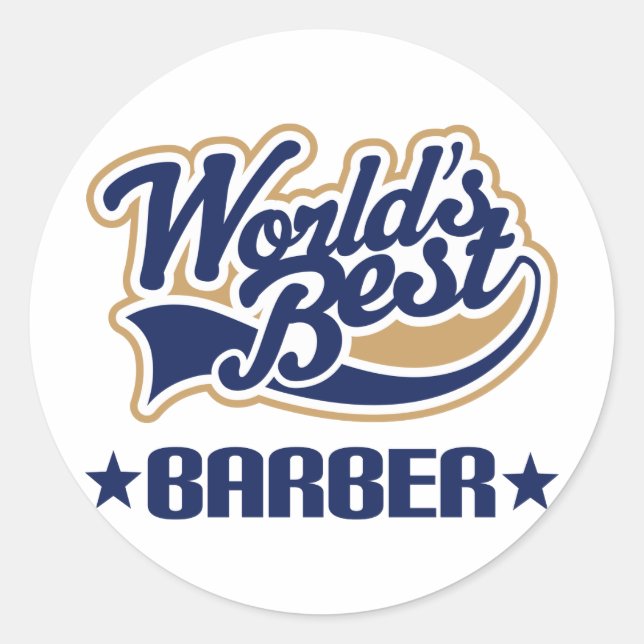 Sticker Rond Worlds Best Barber (Devant)
