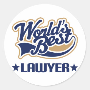Sticker Rond Worlds Best Lawyer