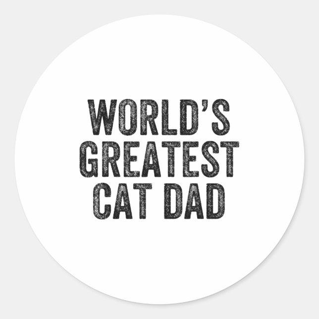 Sticker Rond World's Greatest Cat Dad Funny Dad Joke Father's D (Devant)