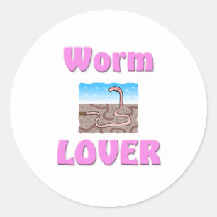 Sticker Rond Worm Lover