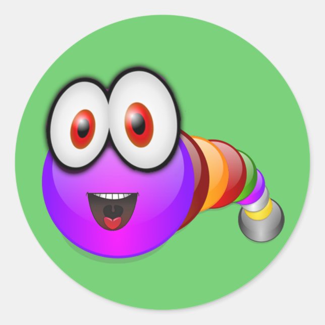Sticker Rond Worm multicolore (Devant)