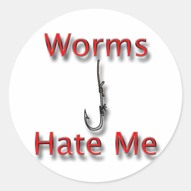 Sticker Rond Worms Hate Me red (Devant)