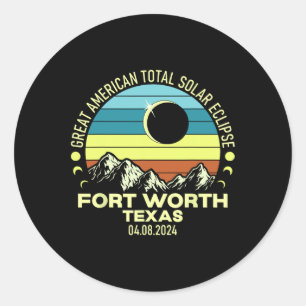 Sticker Rond Worth Texas Total Solar Eclipse 2024
