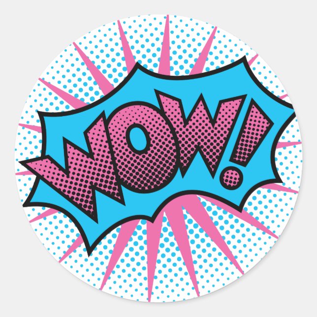 Sticker Rond Wouah Design de texte (Devant)