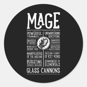 Sticker Rond Wow Mage Joueur de rôle
