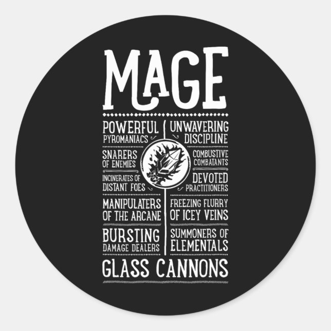Sticker Rond Wow Mage Joueur de rôle  (Devant)