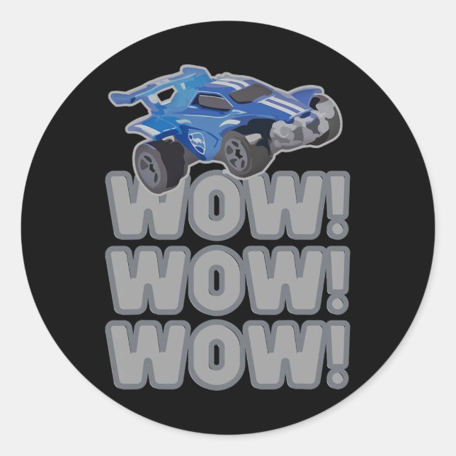 Sticker Rond Wow ! Wow ! Wow ! Jeu de football fusée  (Devant)