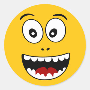 Sticker Rond Wow Yellow Emoji