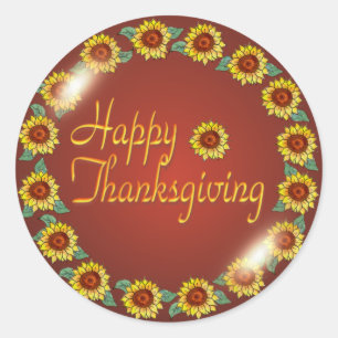 Sticker Rond WREATER SUNLOWER par SHARON SHARPE