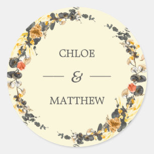 Sticker Rond Wreath d'automne Personnalisation moderne du Mar