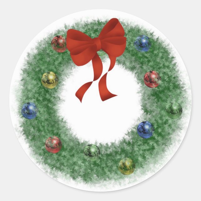 Sticker Rond Wreath de Noël (Devant)