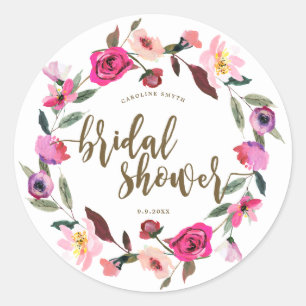 Sticker Rond wreath rose fleurie douche nuptiale favorise autoc