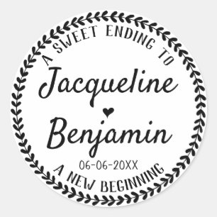Sticker Rond Wreath Rustique Sweet Terminant nouveau Mariage de