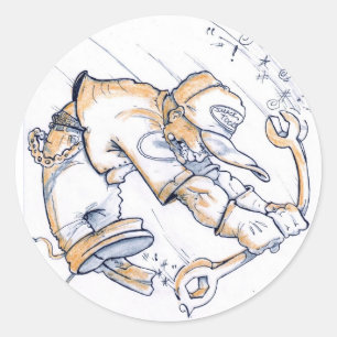 Sticker Rond Wrencher mécanique sauvage