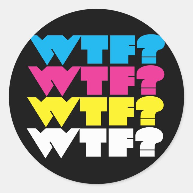 Sticker Rond wtf ? (Devant)
