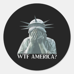 Sticker Rond Wtf America 8647 Résiste À Trump Politique Et Démo