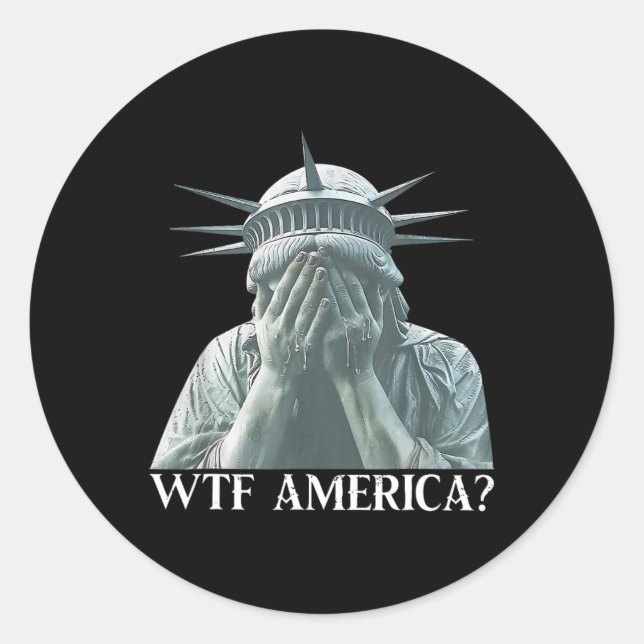 Sticker Rond Wtf America 8647 Résiste À Trump Politique Et Démo (Devant)