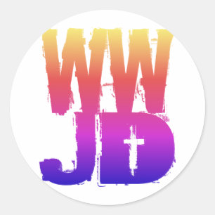 Sticker Rond WWJD ce qui Jésus ferait