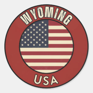 Sticker Rond Wyoming États-Unis d'Amérique 