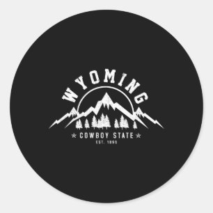 Sticker Rond Wyoming Les Montagnes De L'État De Vache Est 1890