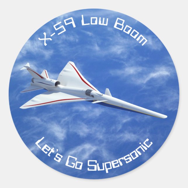 Sticker Rond X-59 Avion à réaction supersonique à faible poussé (Devant)
