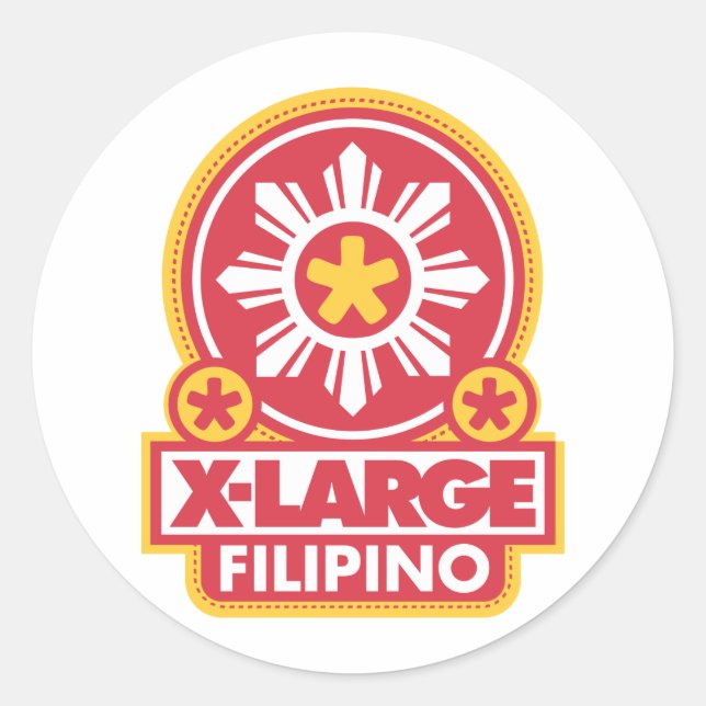 Sticker Rond X-Large Filipino - Rouge (Devant)