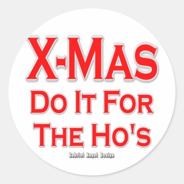 Sticker Rond X-mas le font pour les Ho's (Devant)