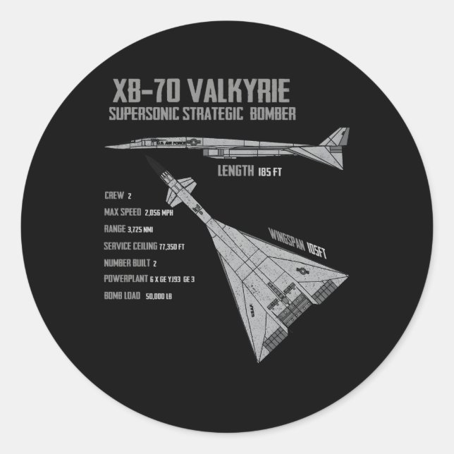 Sticker Rond Xb-70 Valkyrie (Devant)