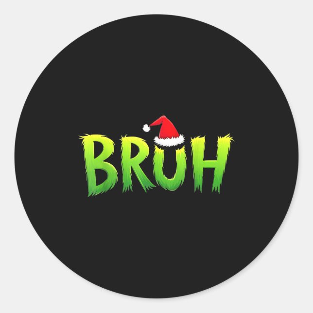 Sticker Rond Xmas Bruh Christmas Kids Teens Boys Funny Christma (Devant)