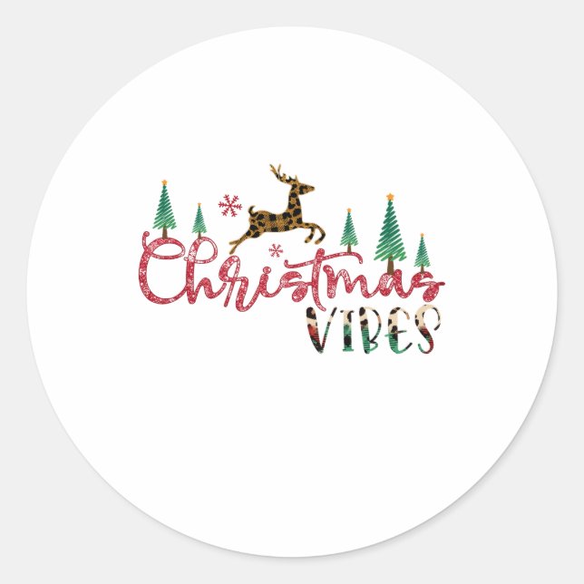 Sticker Rond Xmas Gift Christmas Vibes (Devant)