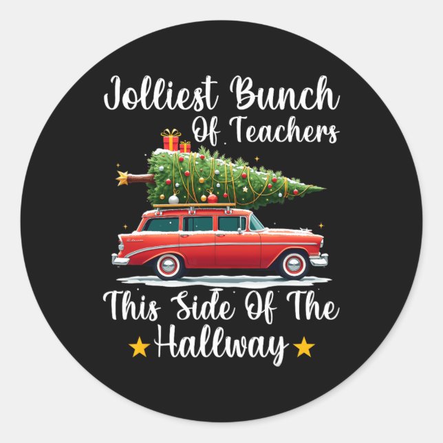 Sticker Rond Xmas Jolle Bunch D'Enseignants De Ce Côté Du H (Devant)