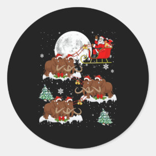 Sticker Rond Xmas Lighting Tree Père Noël équitation laine Mamm