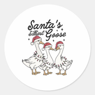Sticker Rond Xmas Père Noël Oie Lumineuse Oie Lumineuse Amour A