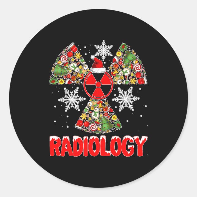 Sticker Rond Xmas Radiology Christmas Radiologist Xray Tech Cut (Devant)