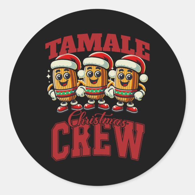 Sticker Rond Xmas Tamale Nourriture drôle Mexique Noël Tamale M (Devant)