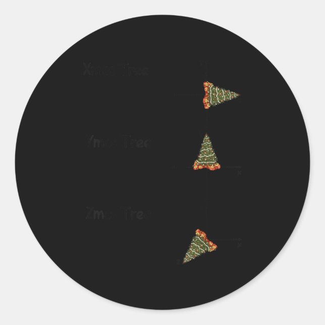 Sticker Rond Xmas Ymas Zmas Tree Math Nerd Christmas  (Devant)